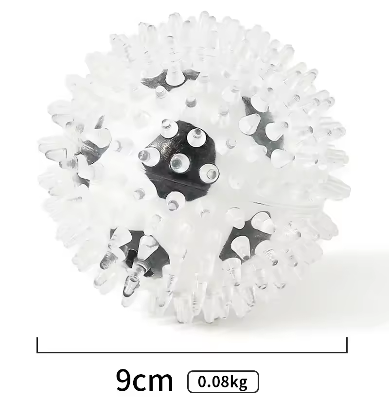 Spiky Squeaky Chew Ball — Teeth-Cleaning Rubber Toy for Medium & Active Dogs