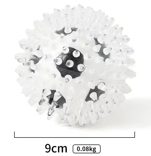 Spiky Squeaky Chew Ball — Teeth-Cleaning Rubber Toy for Medium & Active Dogs