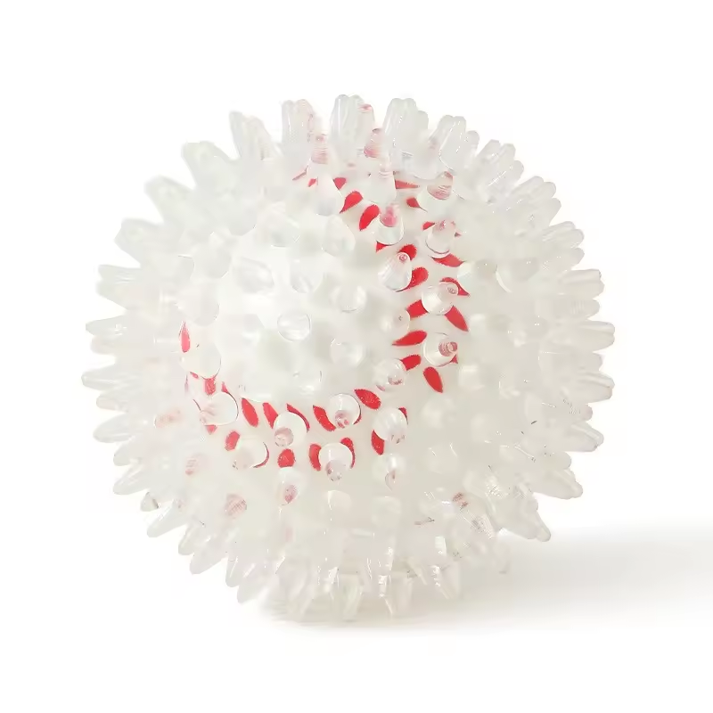 Spiky Squeaky Chew Ball — Teeth-Cleaning Rubber Toy for Medium & Active Dogs