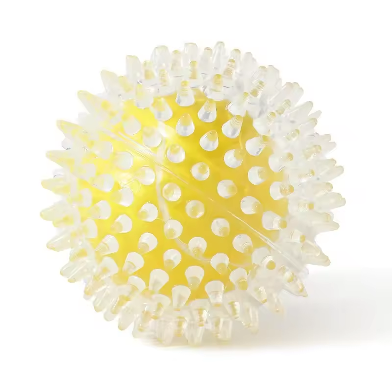 Spiky Squeaky Chew Ball — Teeth-Cleaning Rubber Toy for Medium & Active Dogs