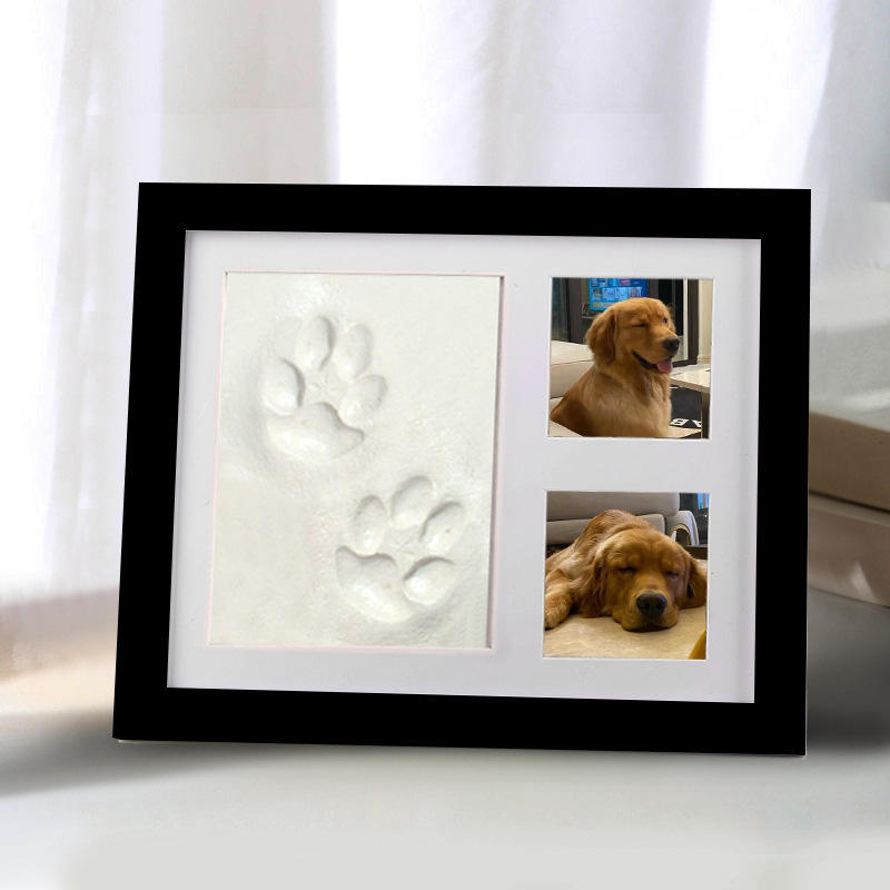 Pet Paw Print Keepsake Kit — Clay Imprint + Photo Frame for Lifelong Pet Memories