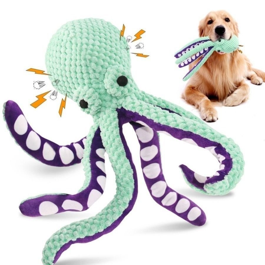 Plush Octopus Squeaky Toy — Chew & Fetch Companion for Small & Medium Dogs