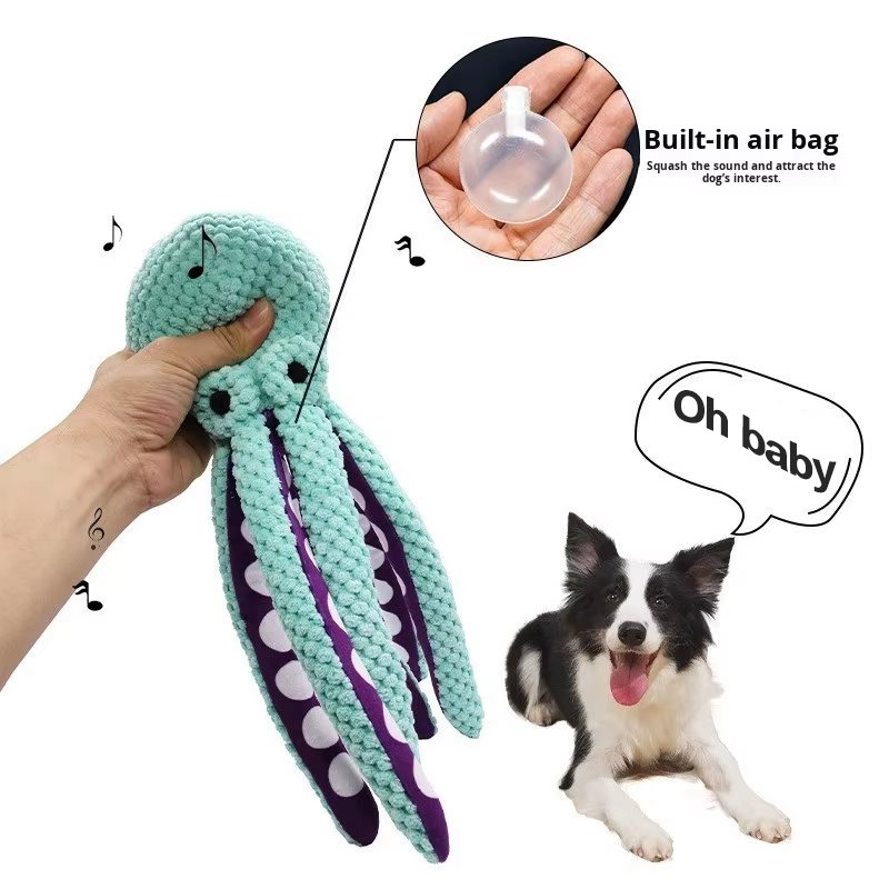 Plush Octopus Squeaky Toy — Chew & Fetch Companion for Small & Medium Dogs