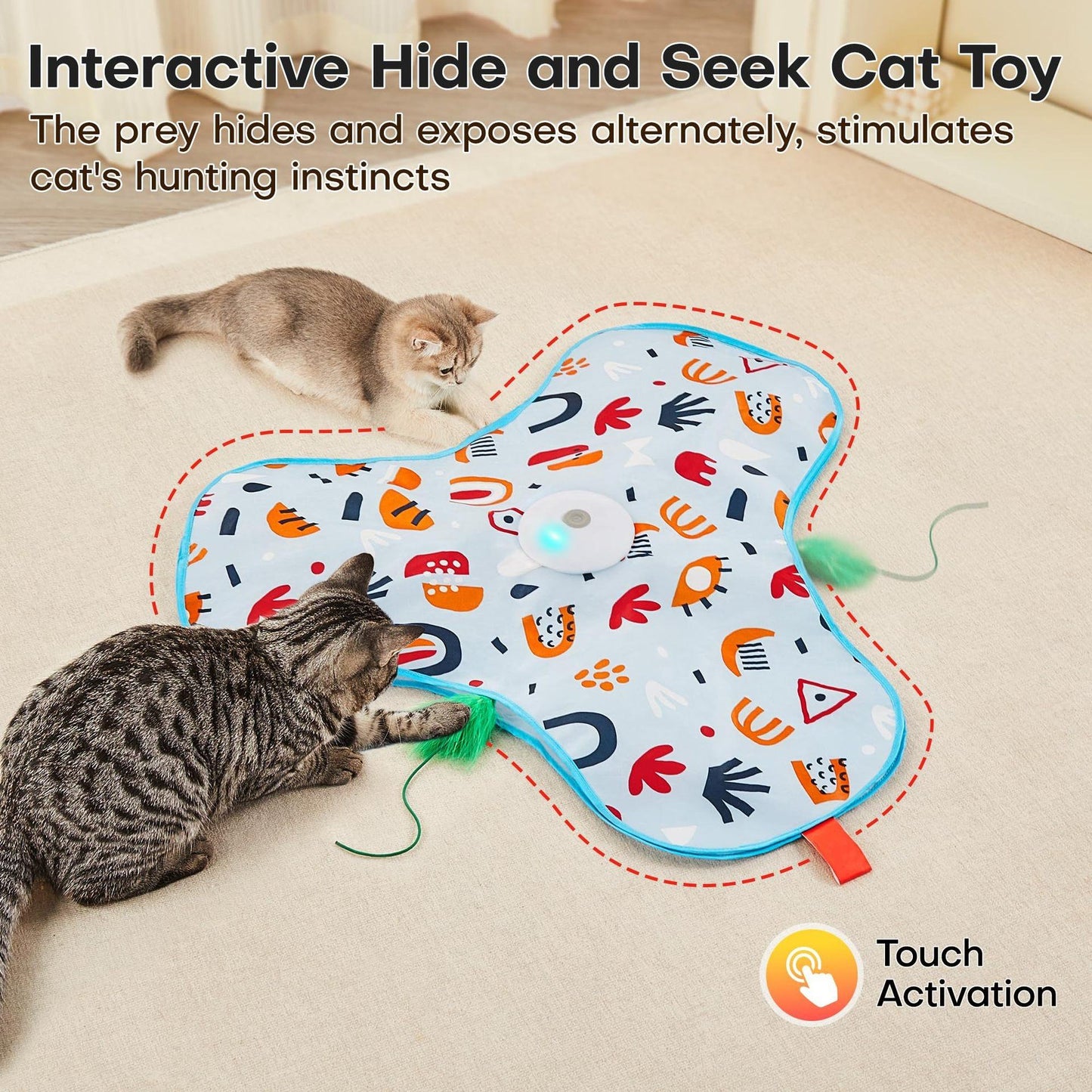 Fast-Rolling Cat Chase Toy — Hide-&-Seek Mouse Game — Boosts Exercise & Mental Stimulation