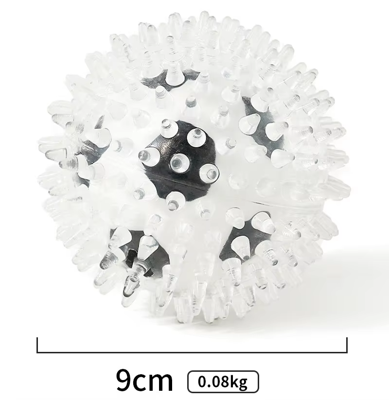 Spiky Squeaky Chew Ball — Teeth-Cleaning Rubber Toy for Medium & Active Dogs