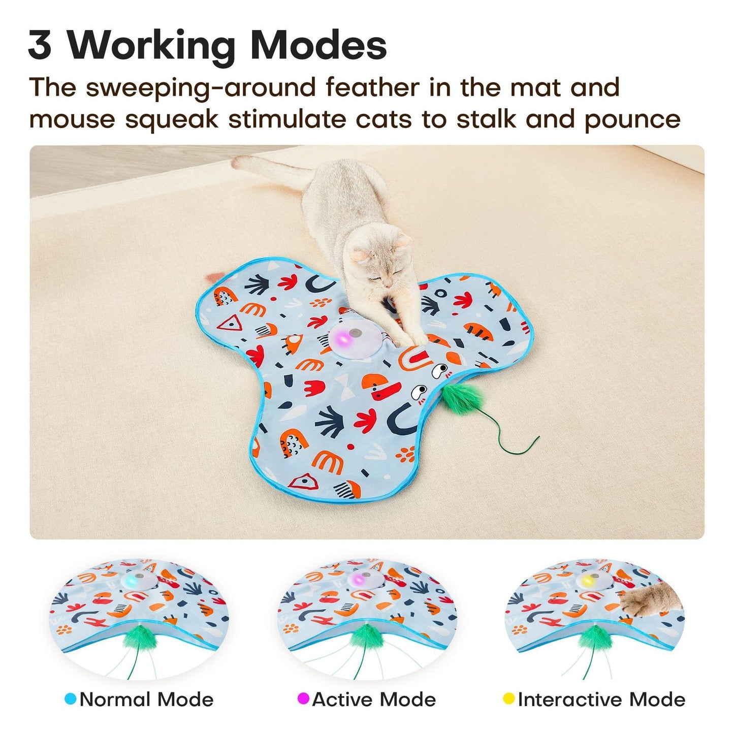 Fast-Rolling Cat Chase Toy — Hide-&-Seek Mouse Game — Boosts Exercise & Mental Stimulation