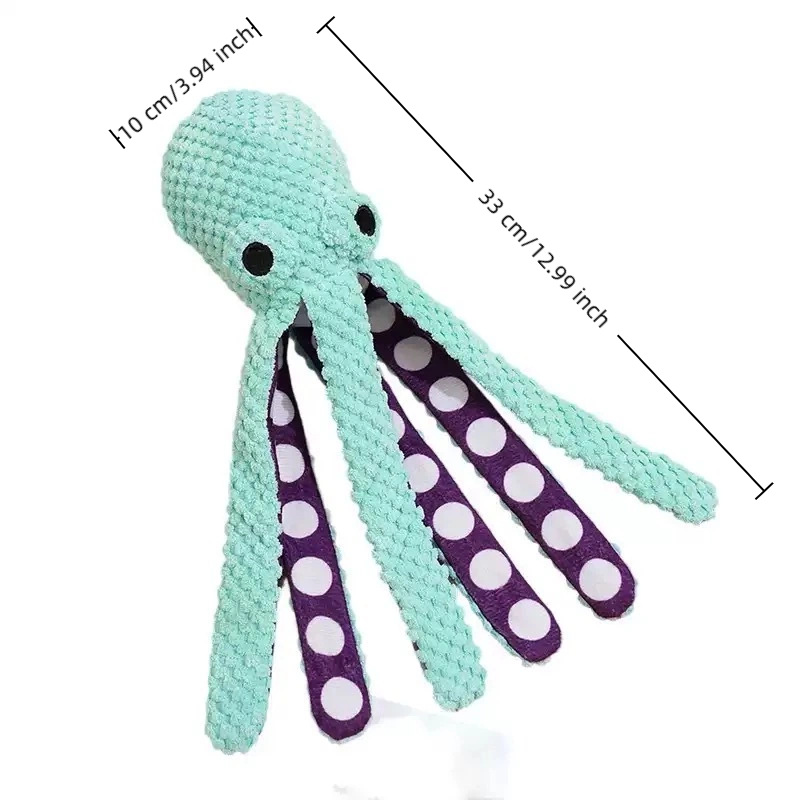 Plush Octopus Squeaky Toy — Chew & Fetch Companion for Small & Medium Dogs