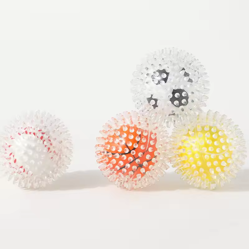 Spiky Squeaky Chew Ball — Teeth-Cleaning Rubber Toy for Medium & Active Dogs