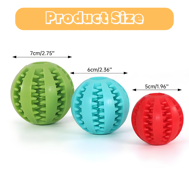 Treat-Stuffing Rubber Chew Ball — Cleans Teeth & Reduces Anxiety for Aggressive Chewers